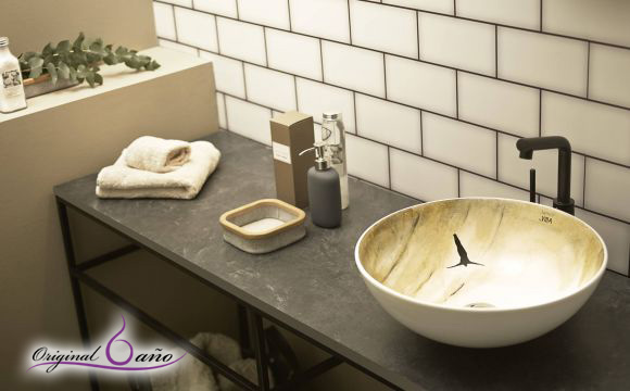 Lavabo sobre encimera decorado Atelier Bathco