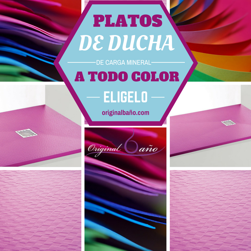 Platos de ducha carga mineral de color